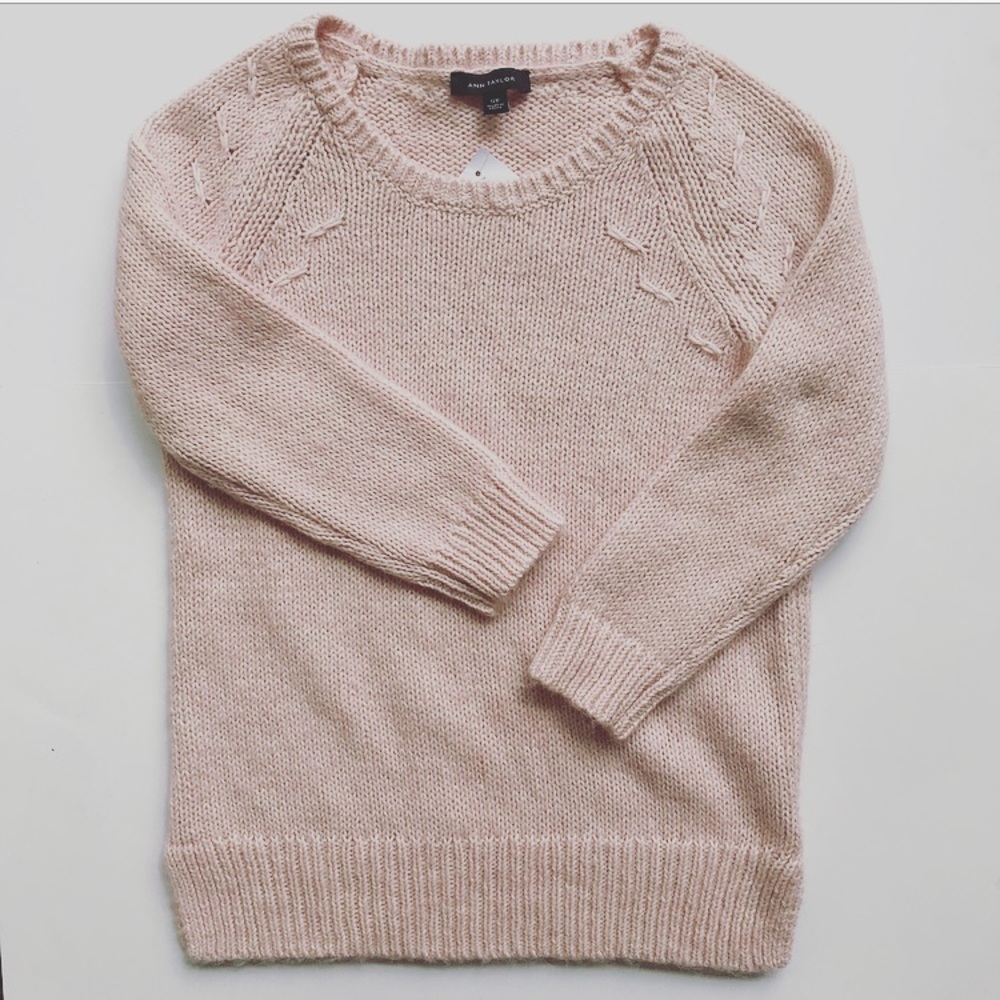 NWT Ann Taylor Blush pink wool knit sweater - Picture 2 of 5